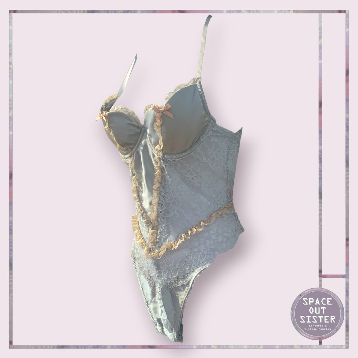 Vintage Powder Blue & Champagne Bodysuit