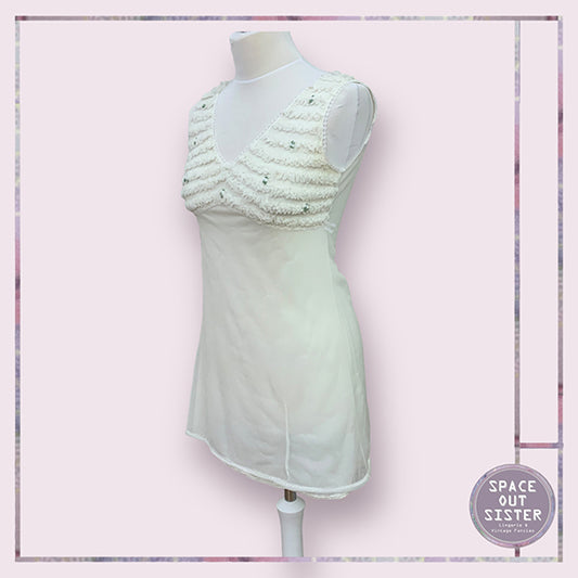 Circa 1960s Vintage Short Ruffle Nightdress