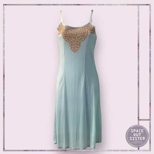 Vintage Tricot Taupe Lace Slip