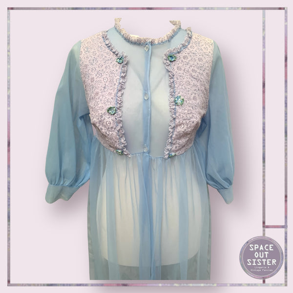 Vintage Pastel Blue Negligee