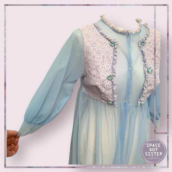 Vintage Pastel Blue Negligee