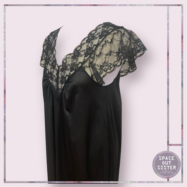Vintage Lace Black Nightdress