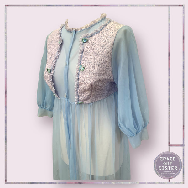 Vintage Pastel Blue Negligee