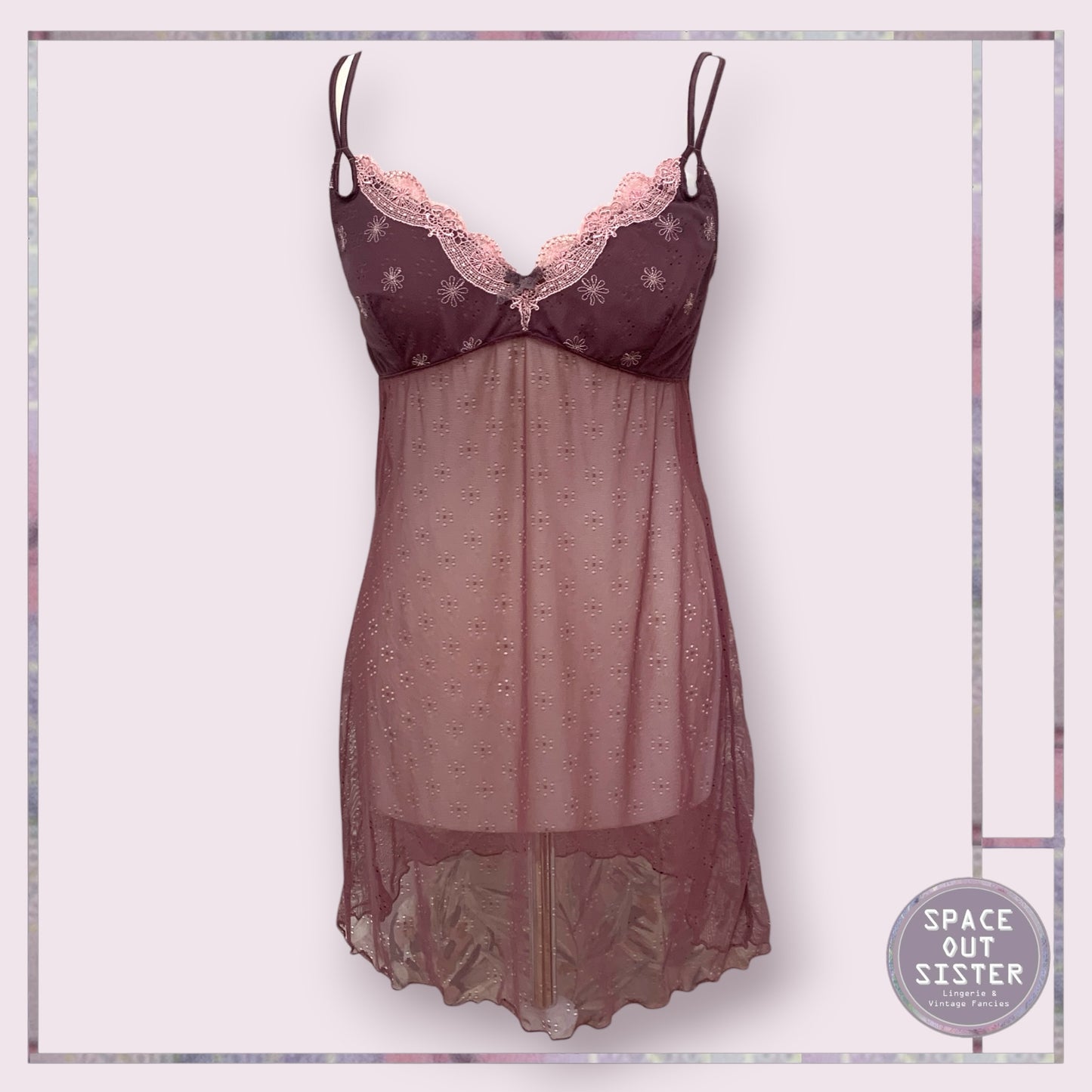Mauve Short Sheer Nightdress