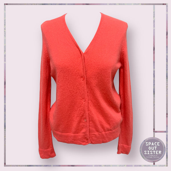 Pre-Loved Coral Cashmere Cardigan
