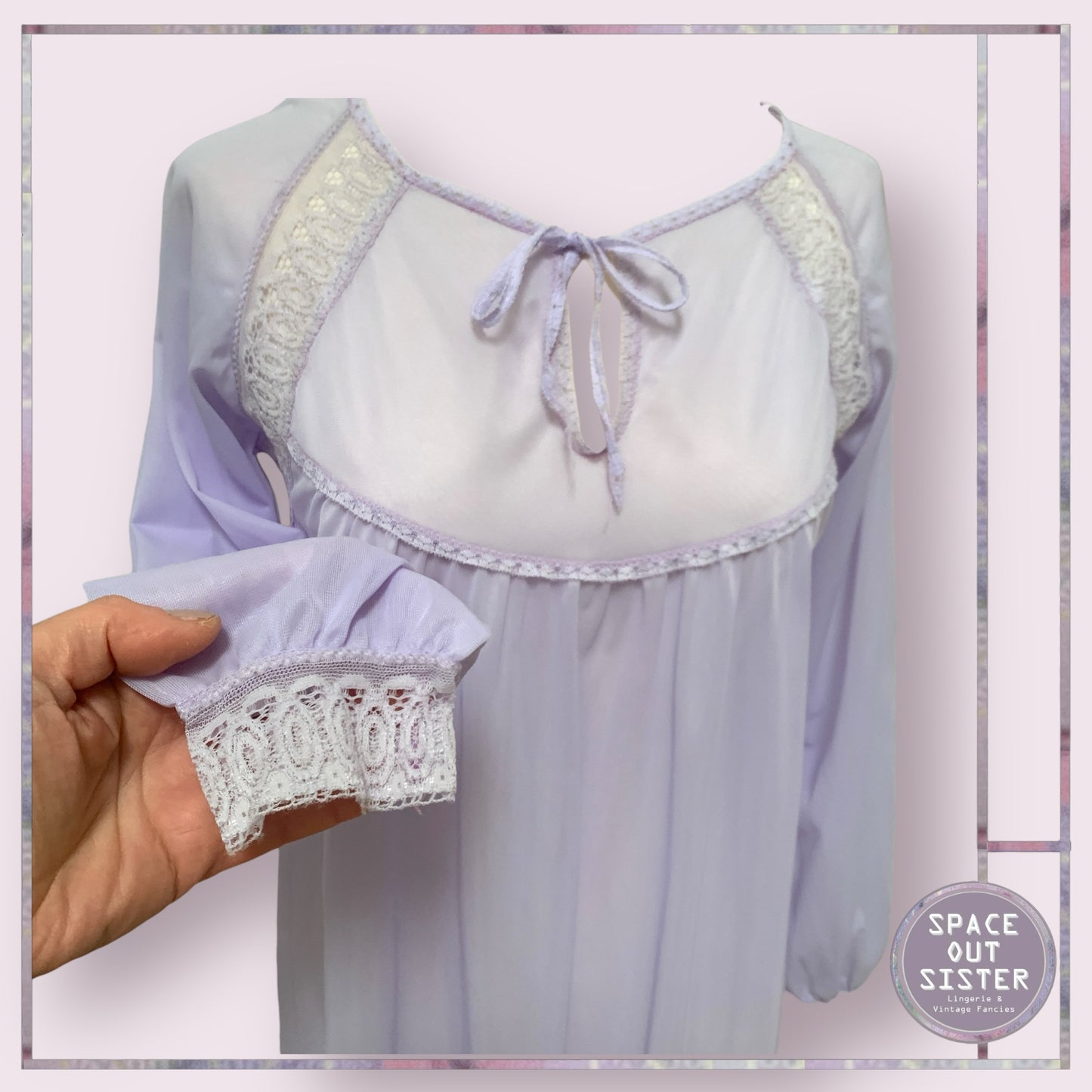 Vintage Lilac Knee Length Nightdress
