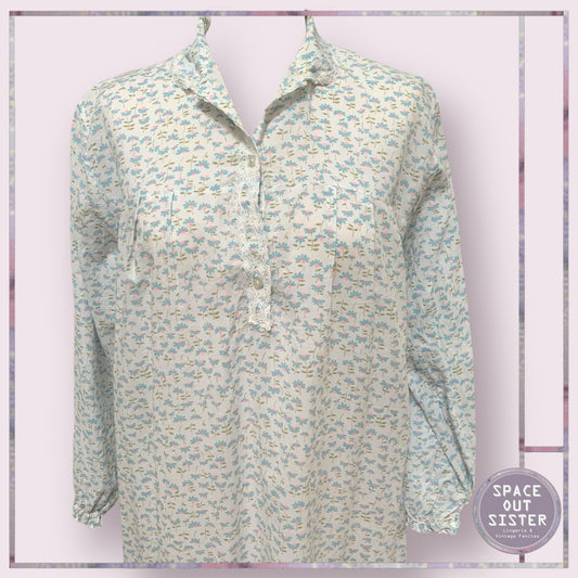 Vintage Blue & Neon Flower Nightdress