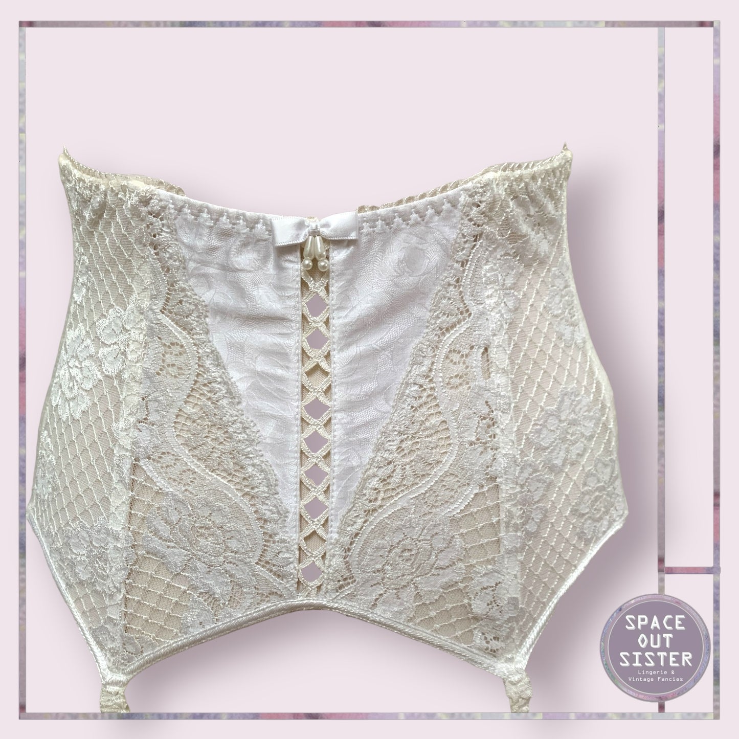 Vintage Ivory Pearl Garter Belt