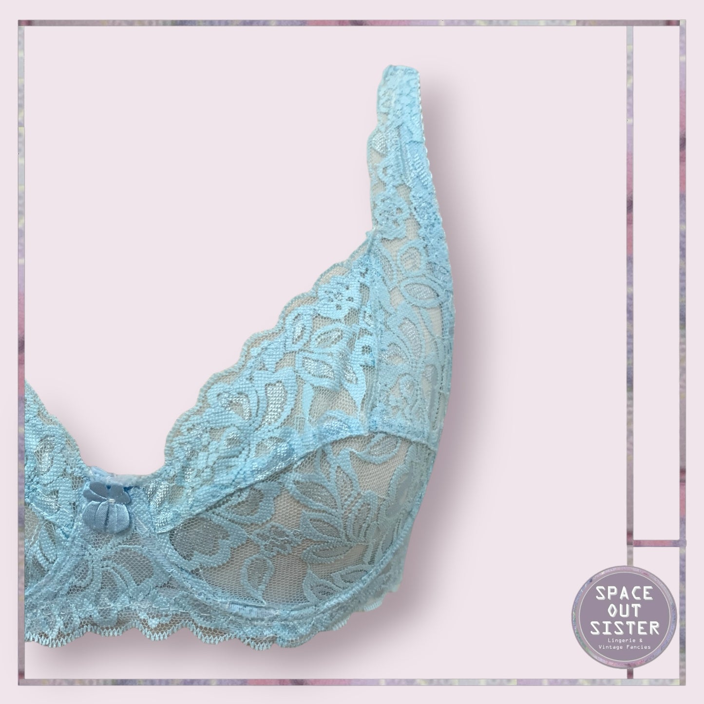 Blue Lace Underwire Bra