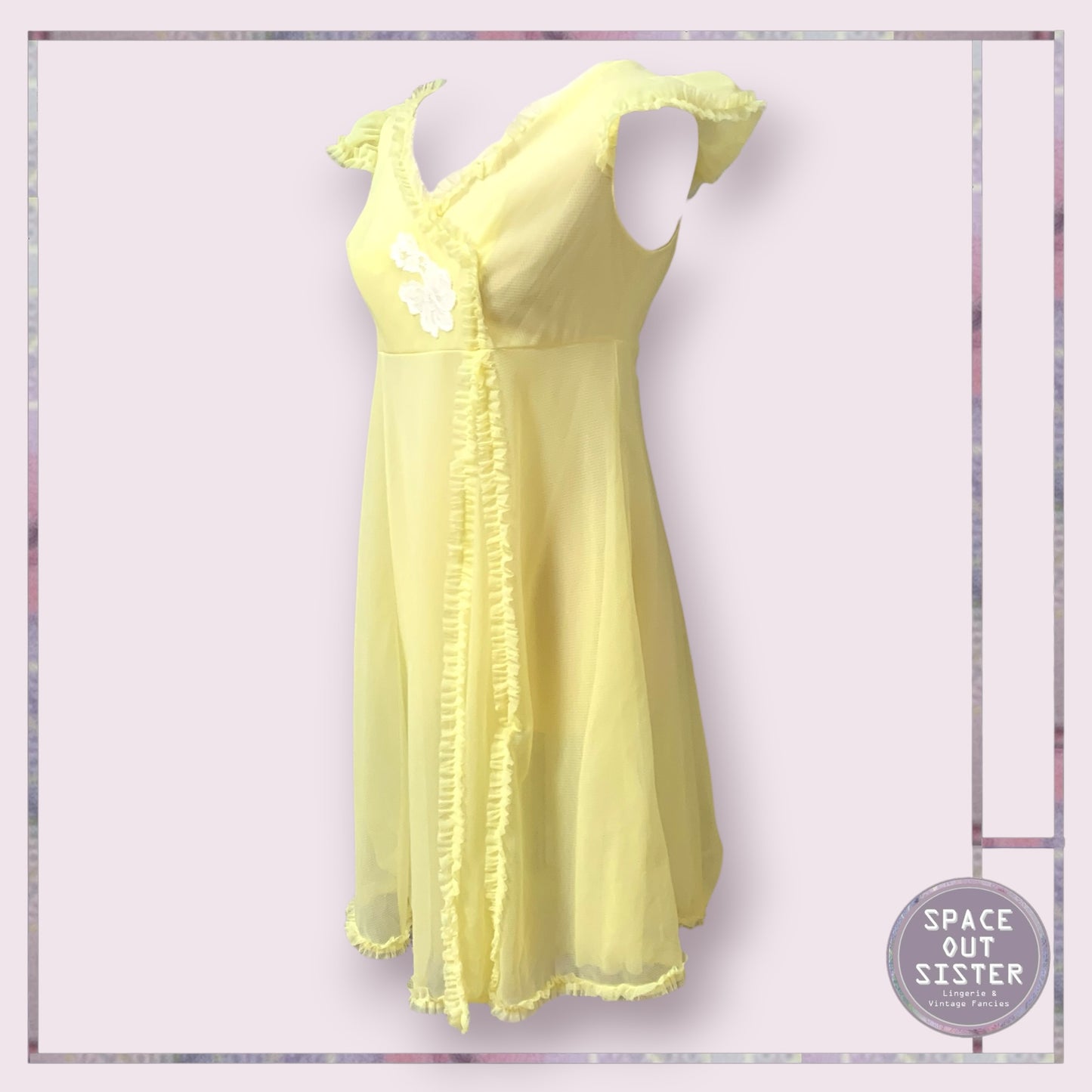 Vintage Yellow Petal Layer Nightdress