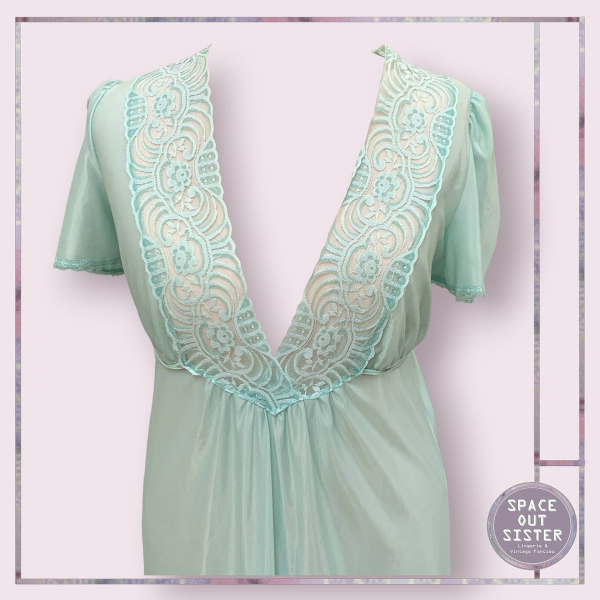 Vintage Plunge Lace Nightdress