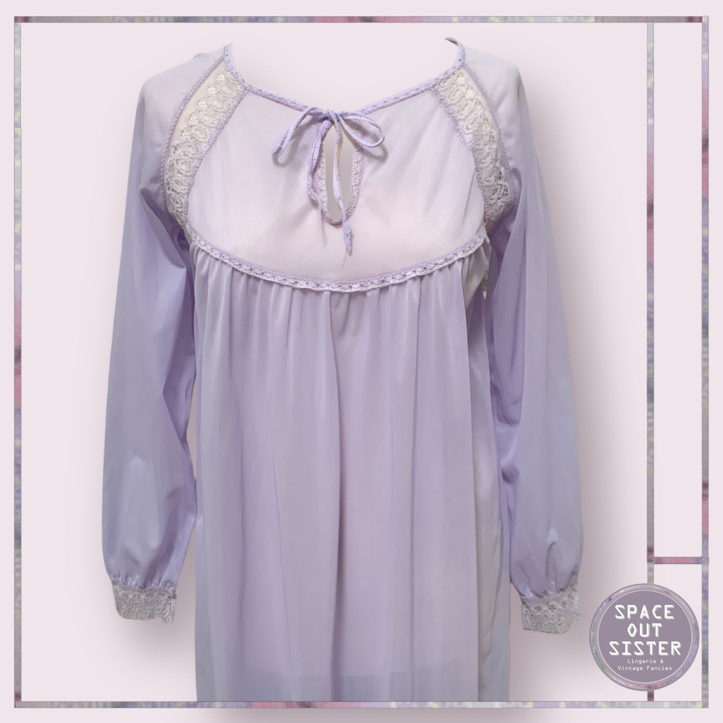 Vintage Lilac Knee Length Nightdress