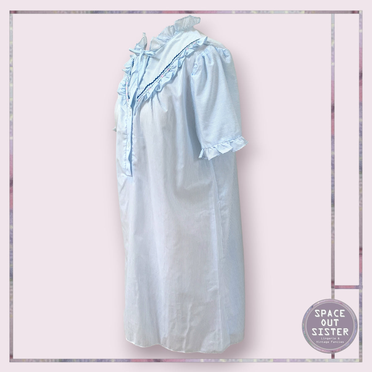 Vintage Ruffle Stripes Nightdress