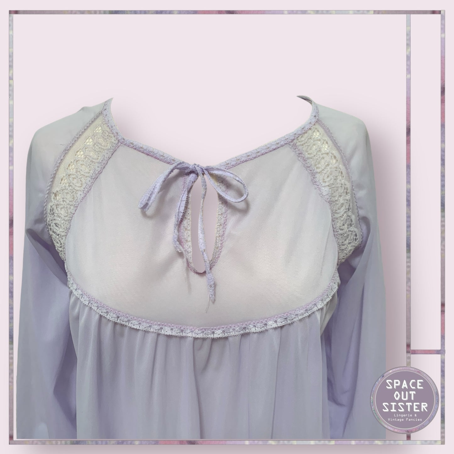 Vintage Lilac Knee Length Nightdress