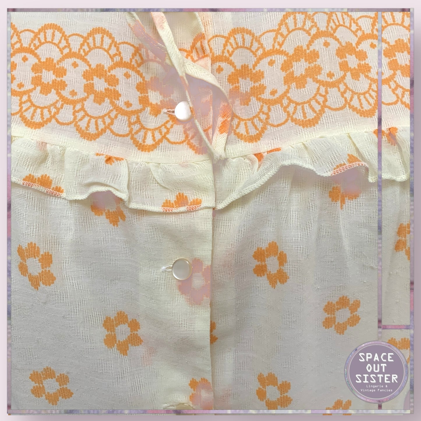Vintage Orange Bloom Nightdress