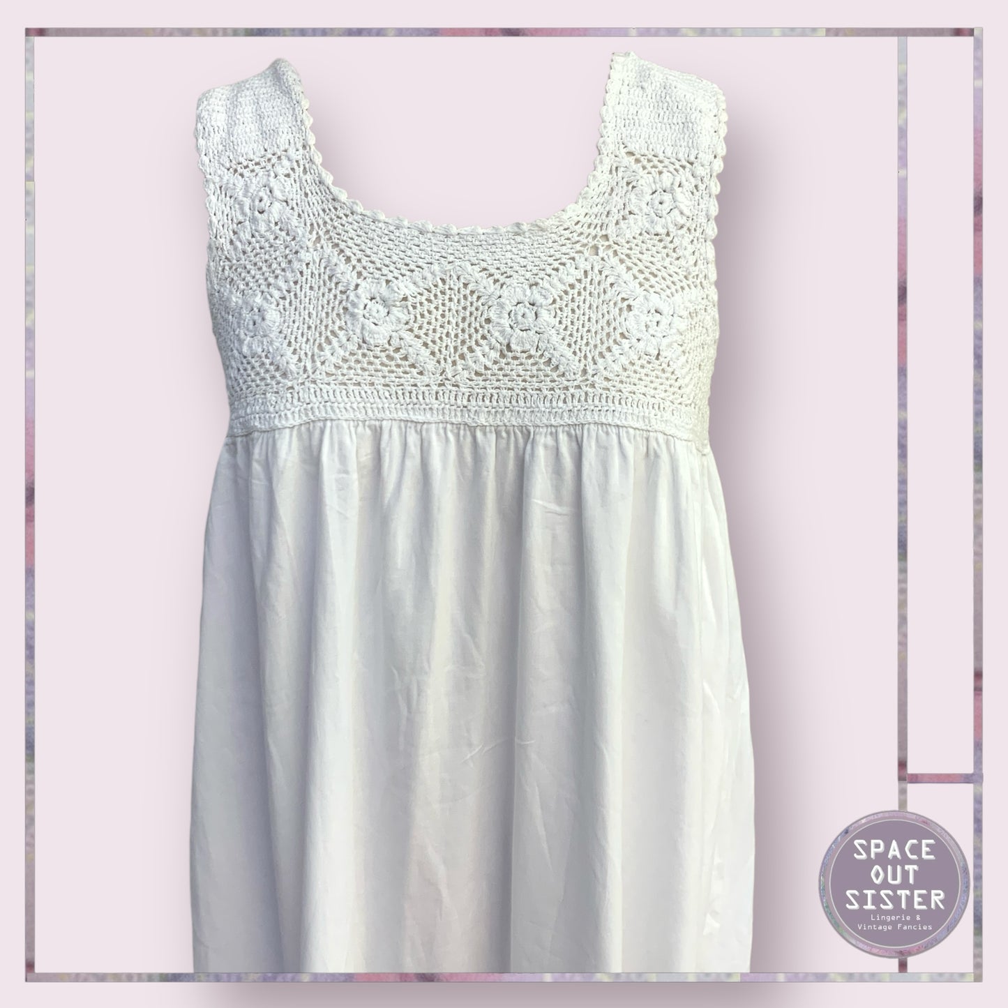 Vintage Crochet Cotton Nightdress