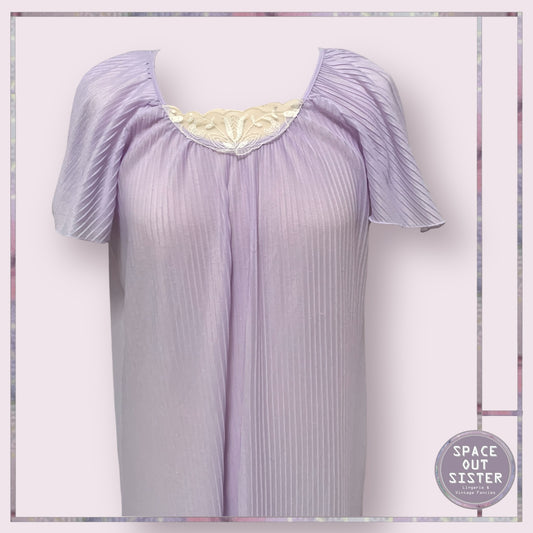 Vintage Pleated Lilac Nightdress