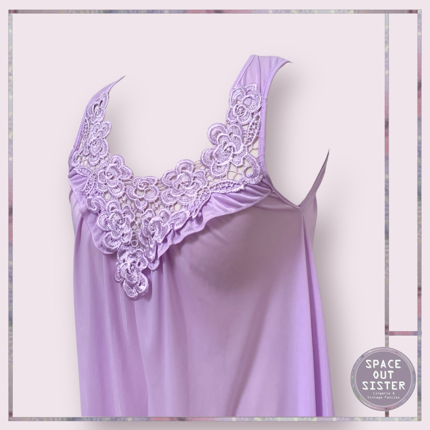 Vintage Purple Guipure Nightdress