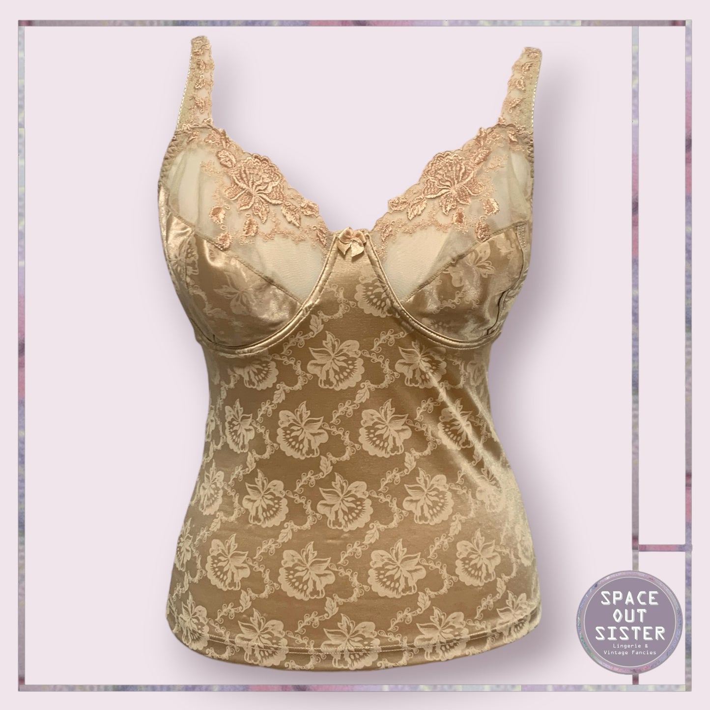 Gold Embossed Underwire Camisole