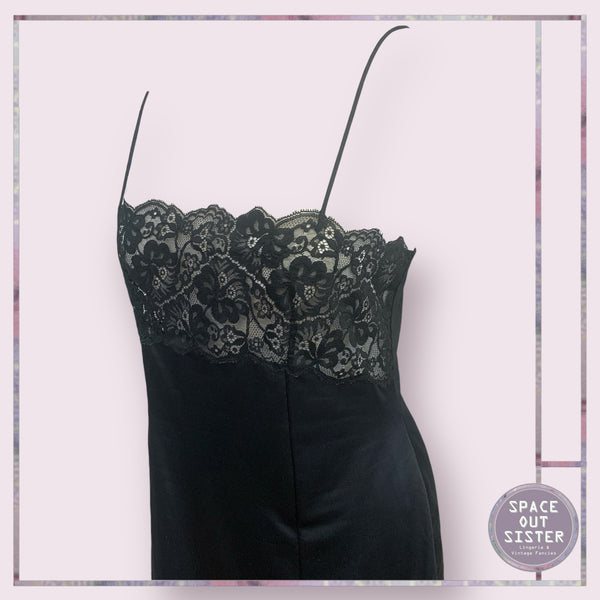 Vintage Black Mini Slip Dress
