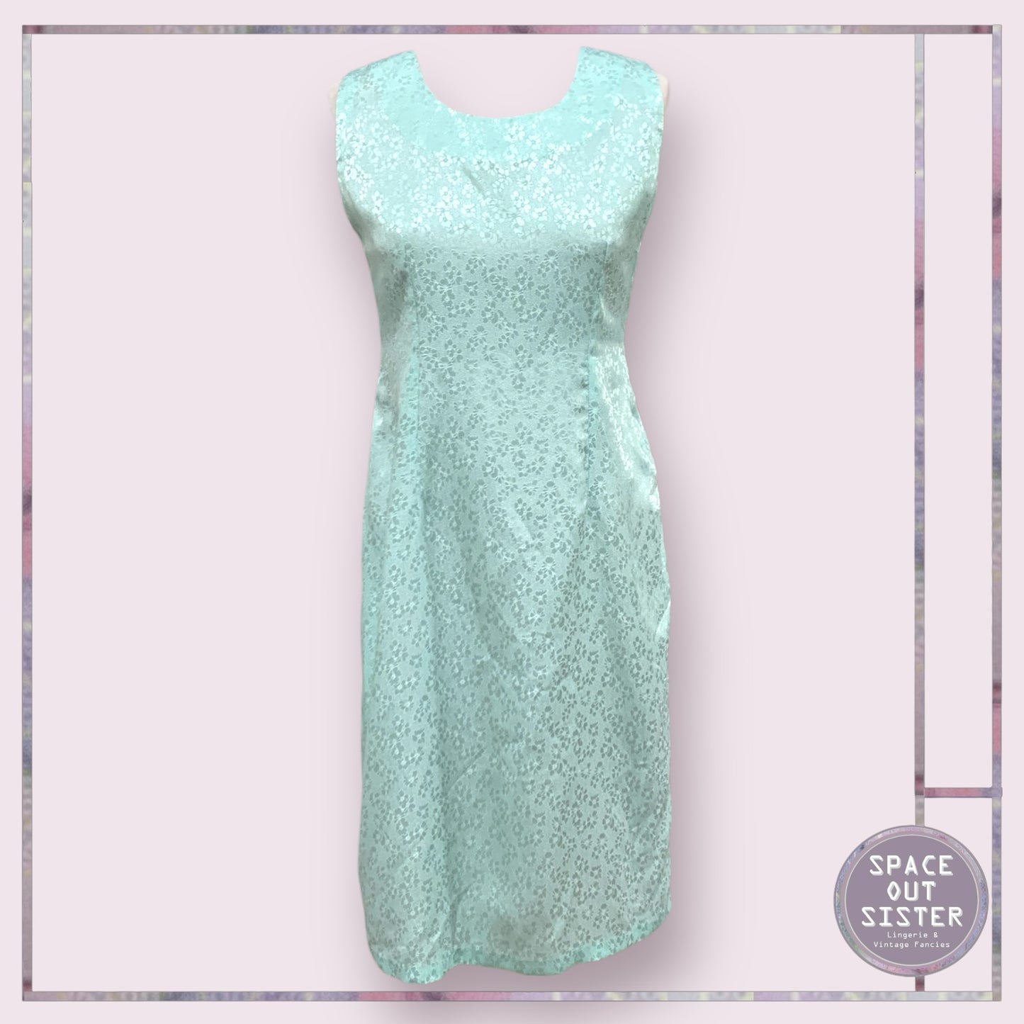 Handmade Satin Sea Foam Green Dress