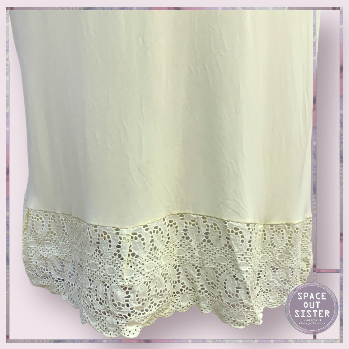 Vintage Lemon Crochet Slip