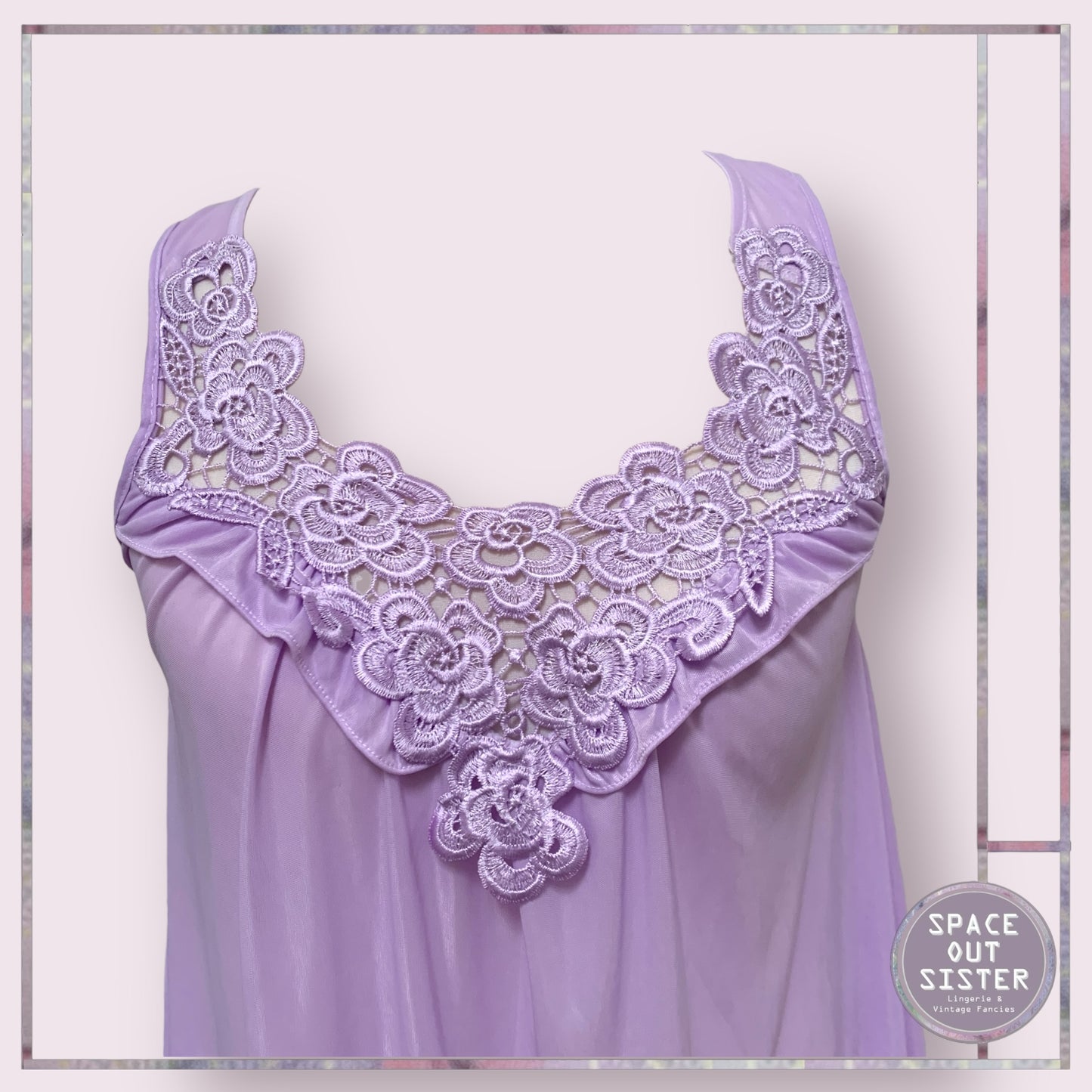 Vintage Purple Guipure Nightdress