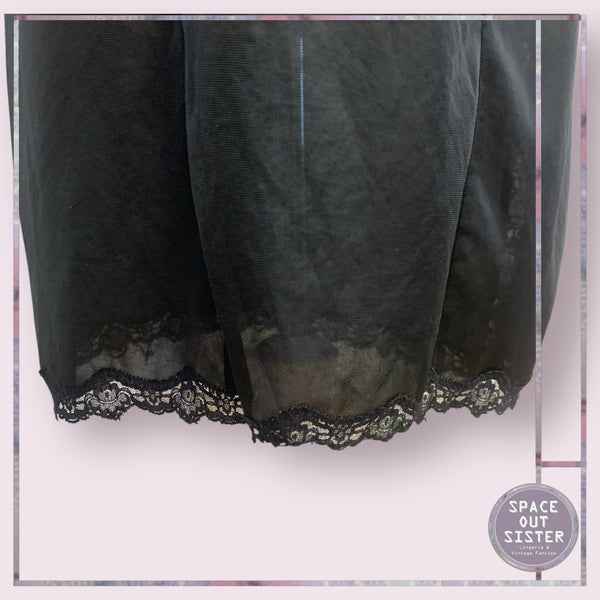 Vintage Plunge V Neck Black Slip