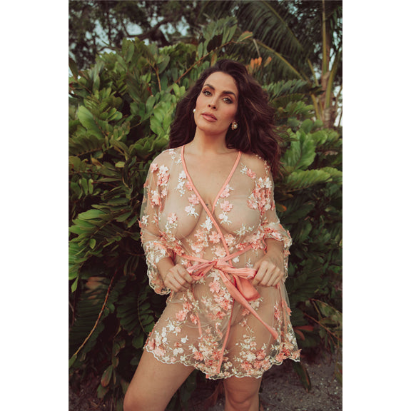 New Peachy Pink 3D Short Robe by Kilo Brava