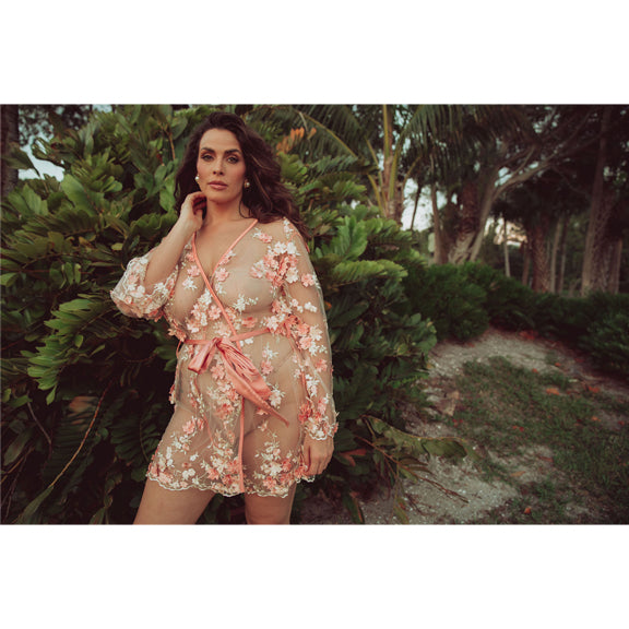 New Peachy Pink 3D Short Robe by Kilo Brava