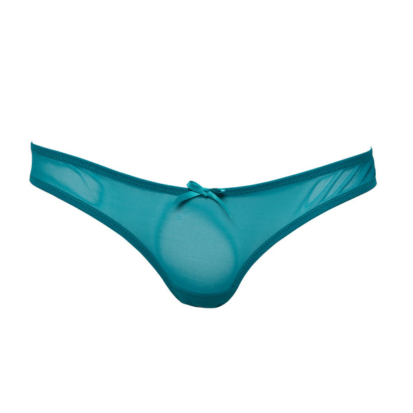 New Bettie Page Teal Powder Puff Triangle Bra & Brief