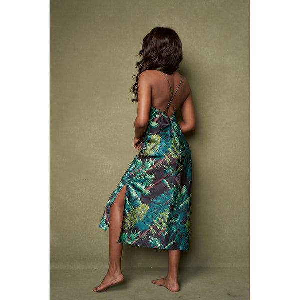 New Evergreen Satin Cowl Slip by Kilo Brava